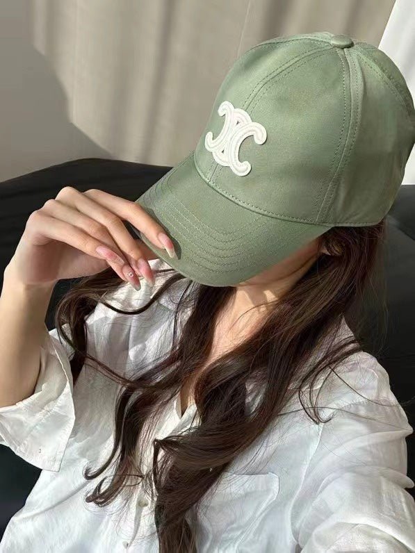 Celine Triomphe Green Cotton Baseball Cap - Image 9