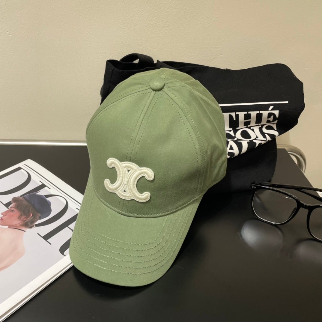Alternative view of Celine Triomphe Green Cotton Baseball Cap