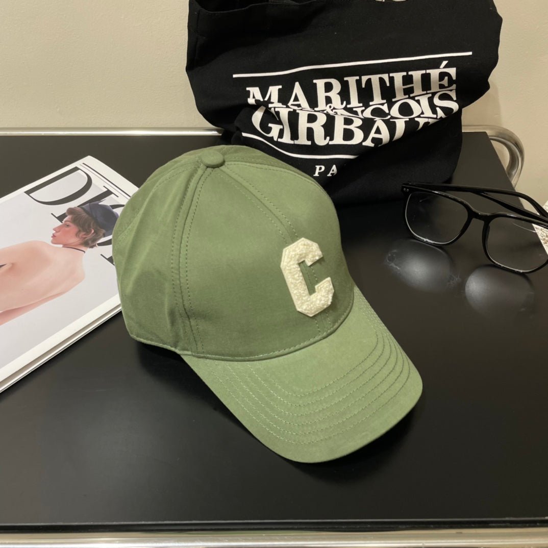 Celine C Logo Green Cotton Baseball Cap - Image 3