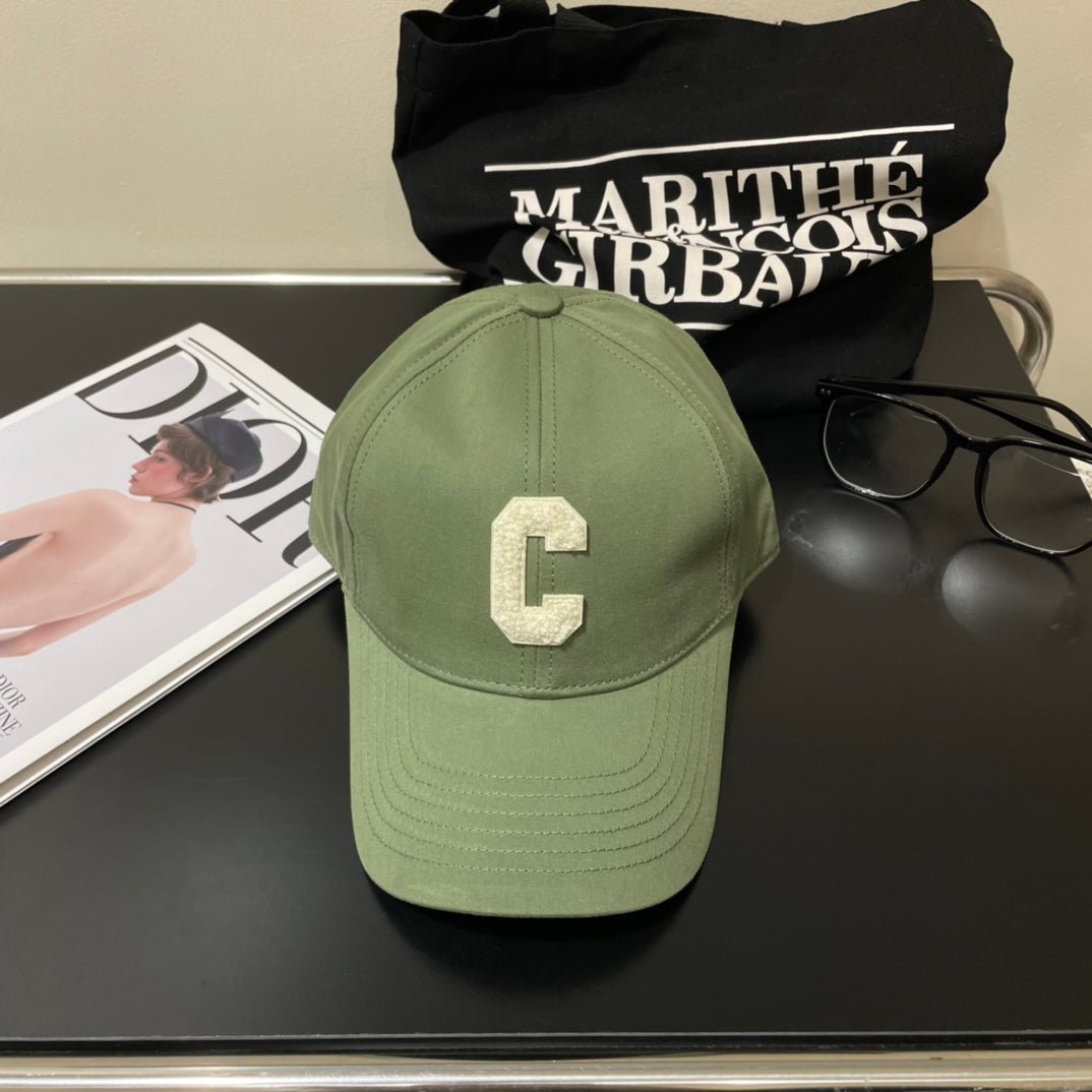 Alternative view of Celine C Logo Green Cotton Baseball Cap