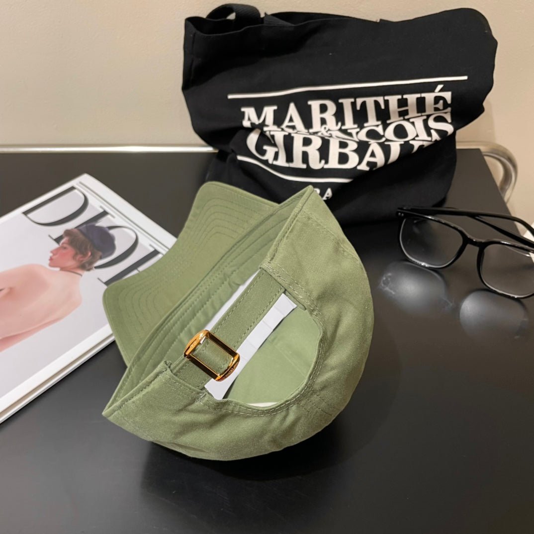 Celine C Logo Green Cotton Baseball Cap - Image 7