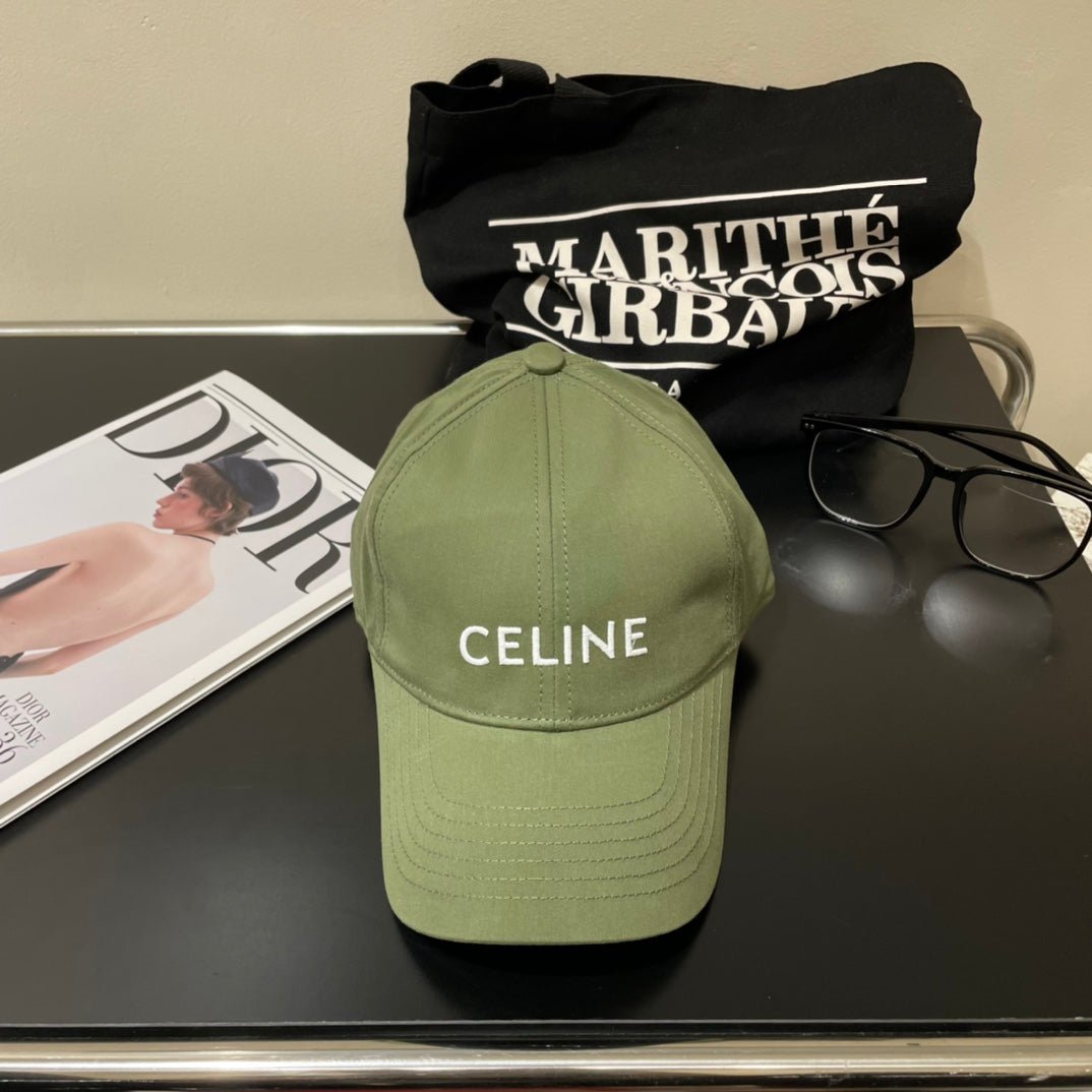 Alternative view of Celine Letter Green Cotton Baseball Cap