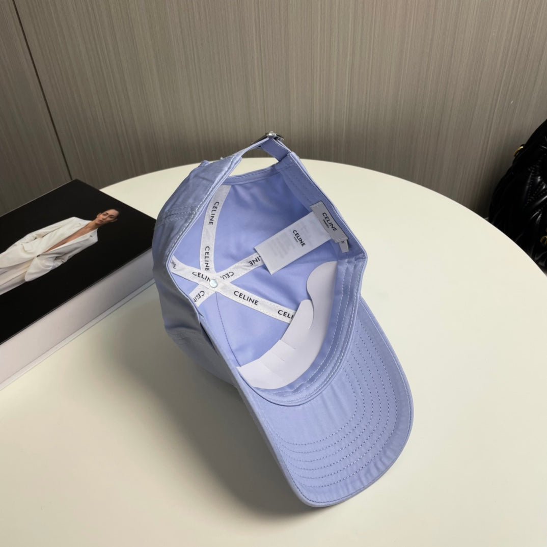 Celine Light Purple Cotton Letter Baseball Cap - Image 8