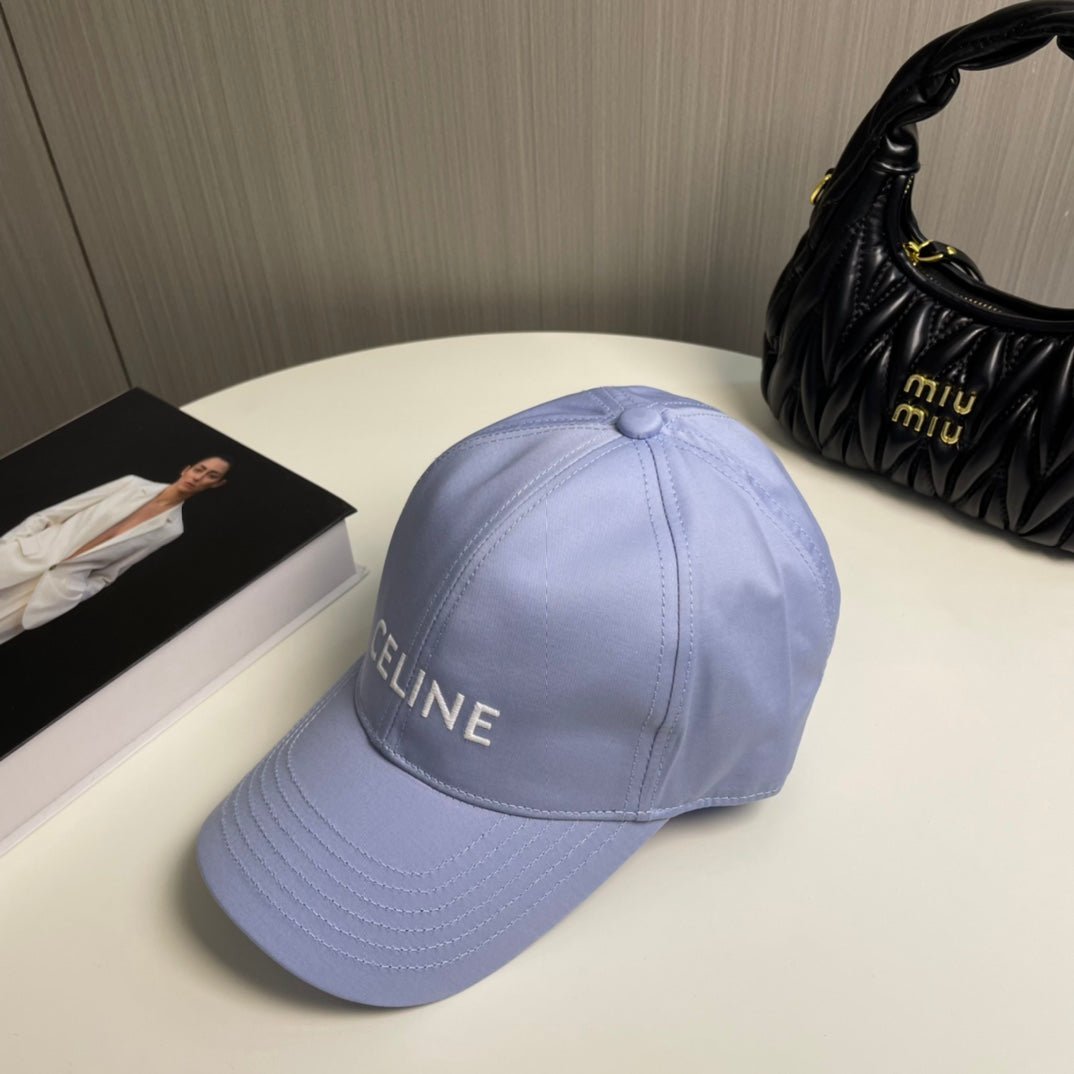 Celine Light Purple Cotton Letter Baseball Cap - Image 3