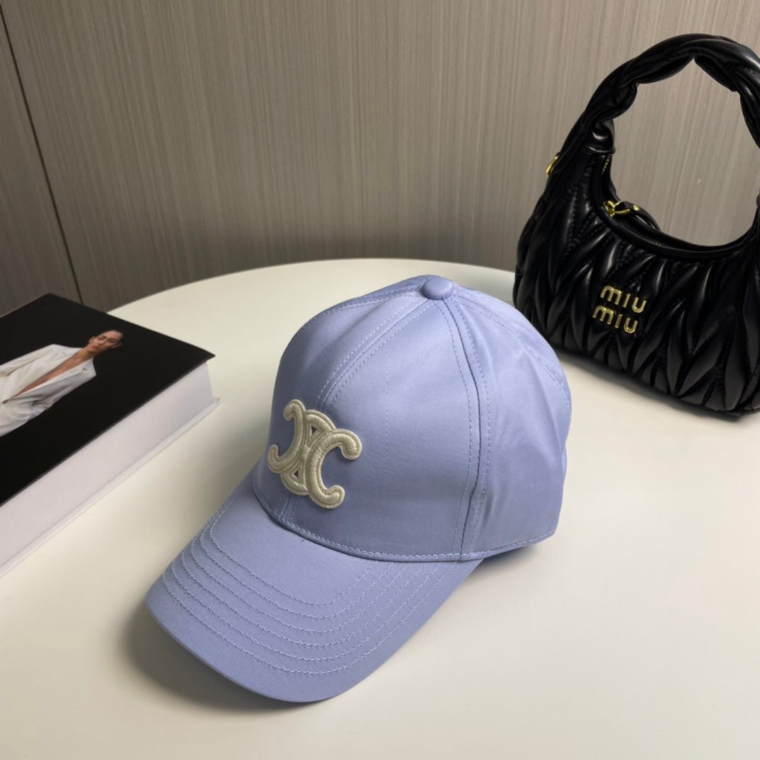 Celine Triomphe Light Purple Cotton Cap - Image 4