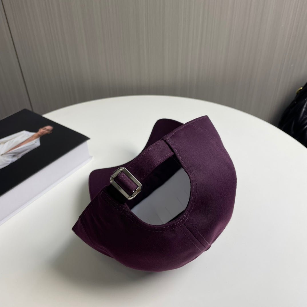 Celine Triomphe Wine Purple Cotton Cap - Image 8