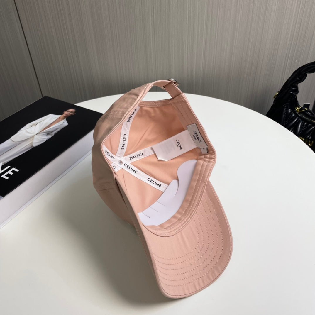 Celine Light Pink Cotton C Baseball Cap - Image 7
