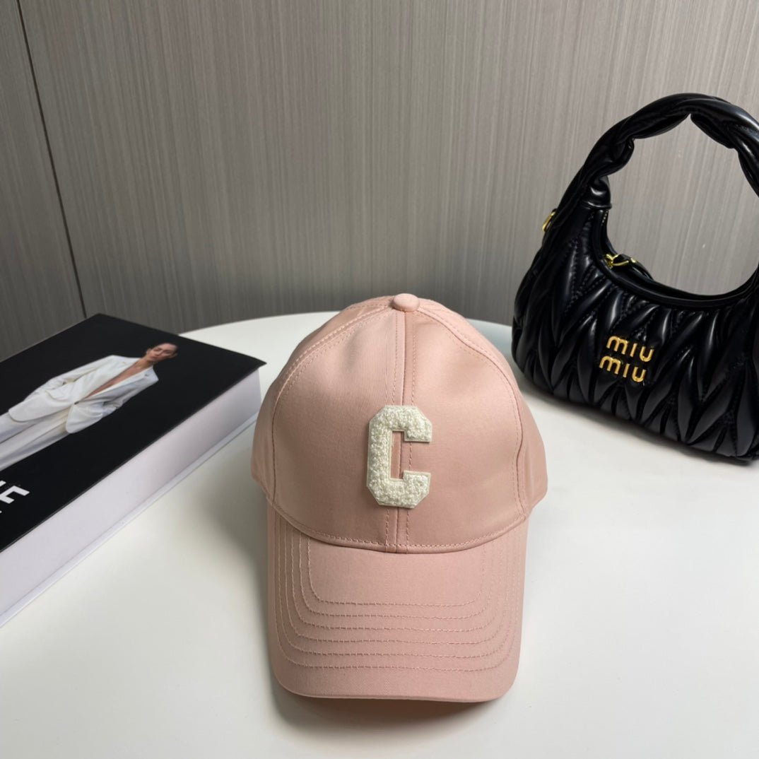 Celine Light Pink Cotton C Baseball Cap - Image 4