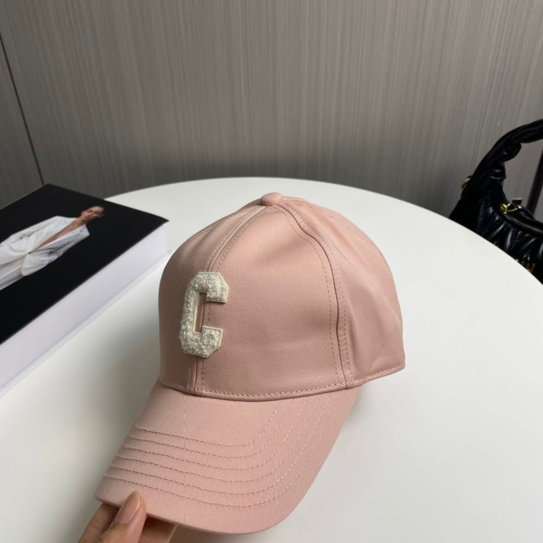 Celine Light Pink Cotton C Baseball Cap - Image 5