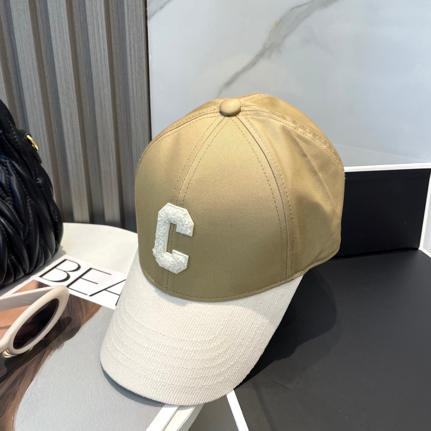 Alternative view of Celine C Logo Olive White Two-Tone Cap