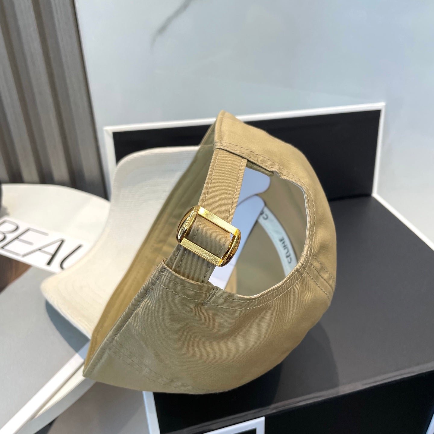 Celine C Logo Olive White Two-Tone Cap - Image 8