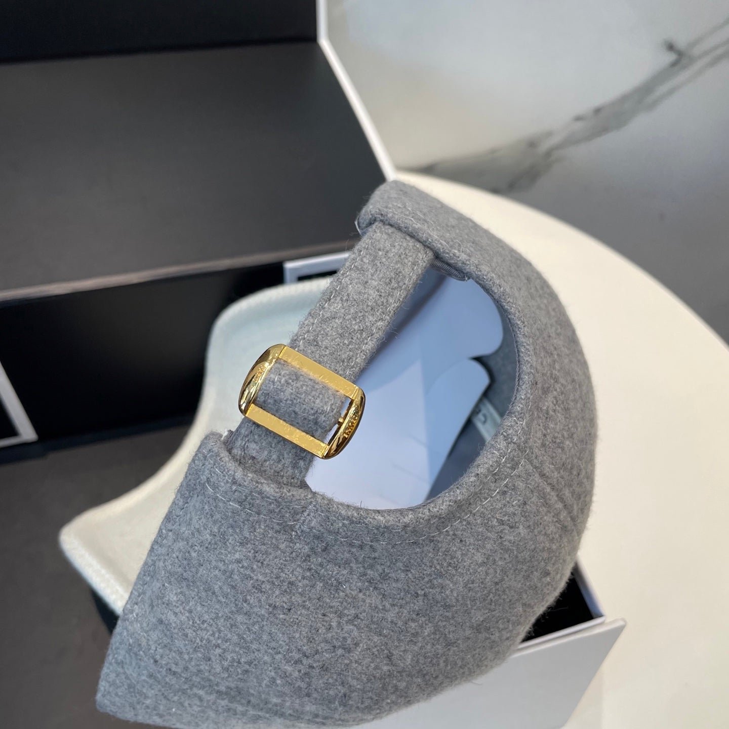 Celine C Logo Grey White Two-Tone Felt Cap - Image 8