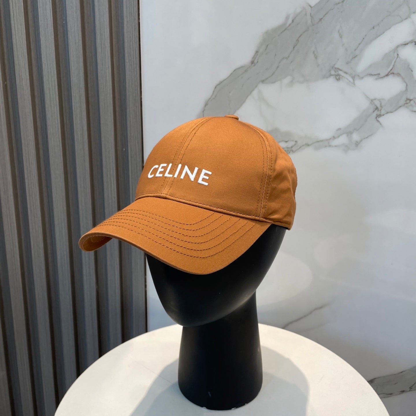 Celine Letter Burnt Orange Cotton Cap