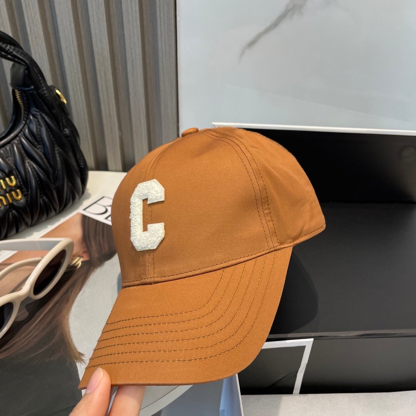 Alternative view of Celine C Logo Burnt Orange Cotton Cap