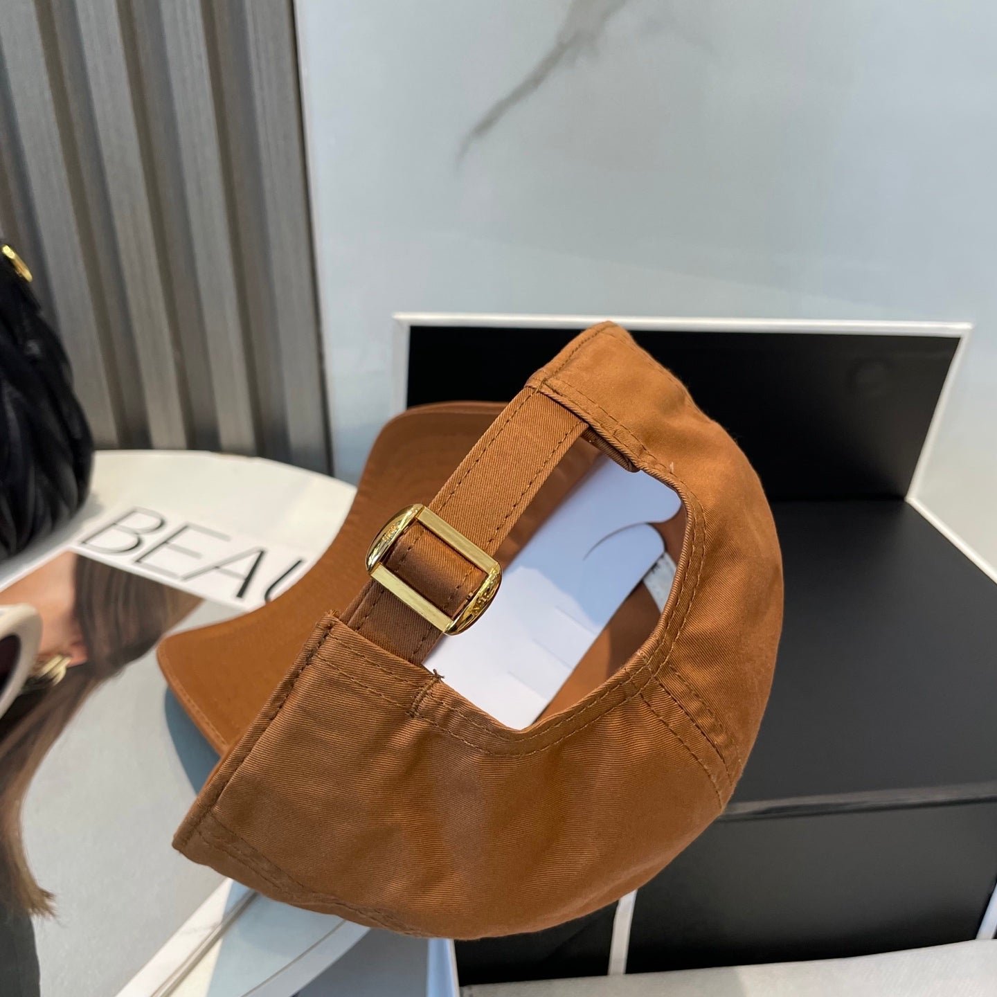 Celine C Logo Burnt Orange Cotton Cap - Image 8