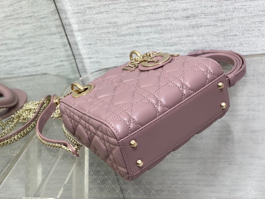 Alternative view of Dior Mini Lady Blue Lilac Lambskin Quilted  Handbag