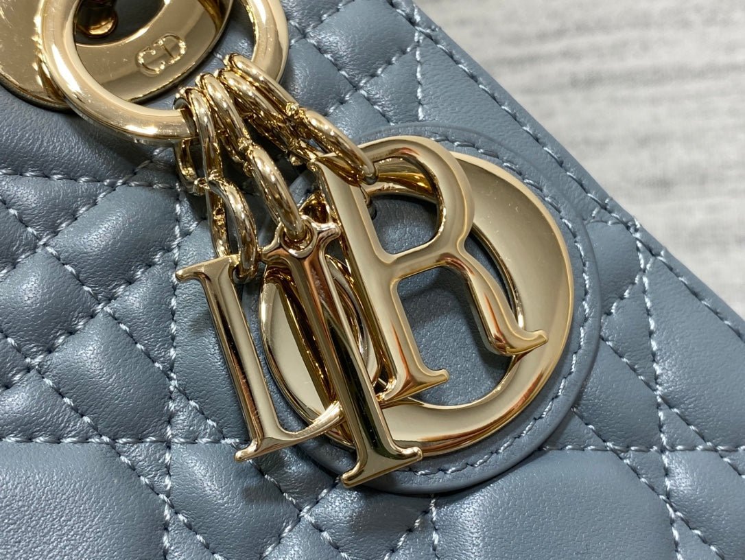 Dior Mini Lady Raf Blue Lambskin Quilted Handbag - Image 3