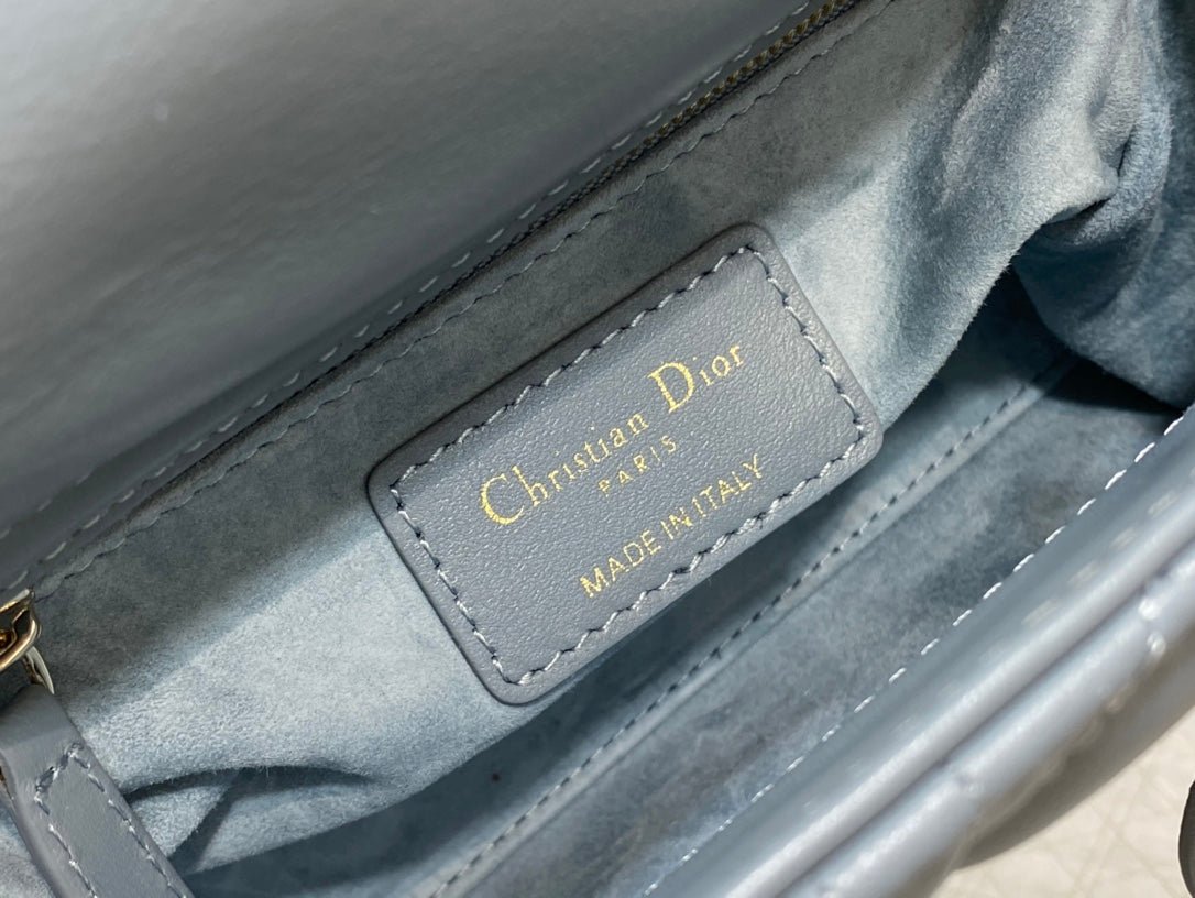 Dior Mini Lady Raf Blue Lambskin Quilted Handbag - Image 6