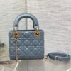 Dior Mini Lady Raf Blue Lambskin Quilted Handbag