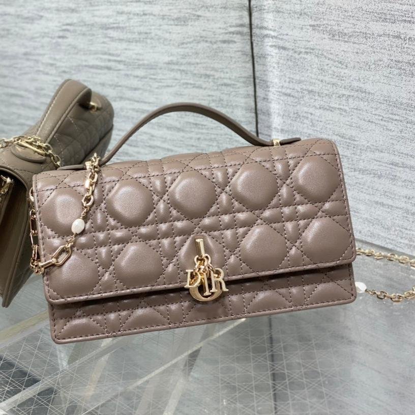 Dior My CD Mini 21 Dark Brown Patent Lambskin