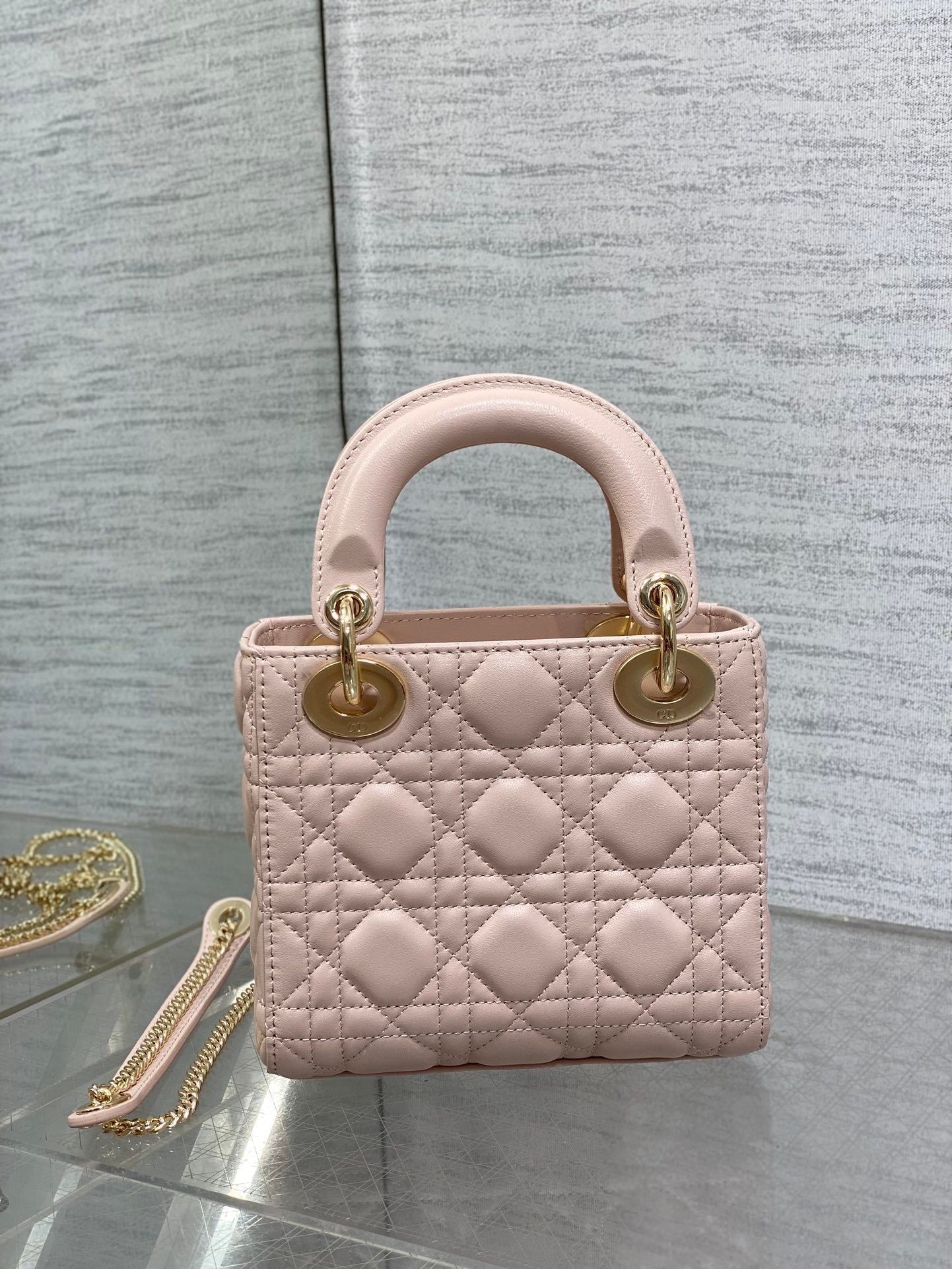 Alternative view of Dior Lady Series Light Pink Matte Lambskin Handbag