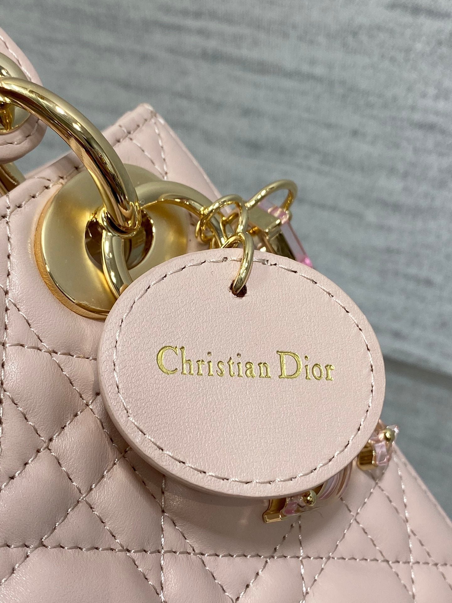 Dior Lady Series Light Pink Matte Lambskin Handbag - Image 9