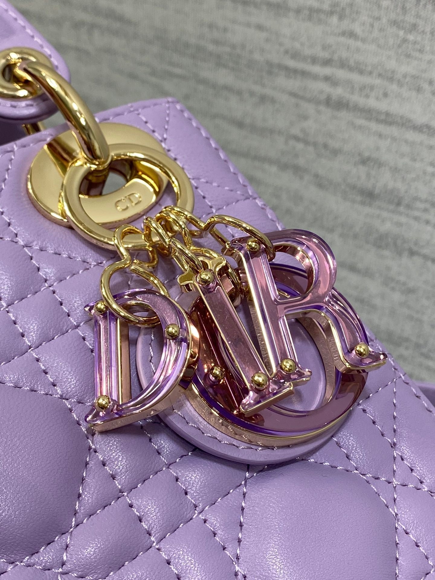 Dior Lady Violet Lambskin Quilted Mini Handbag - Image 7