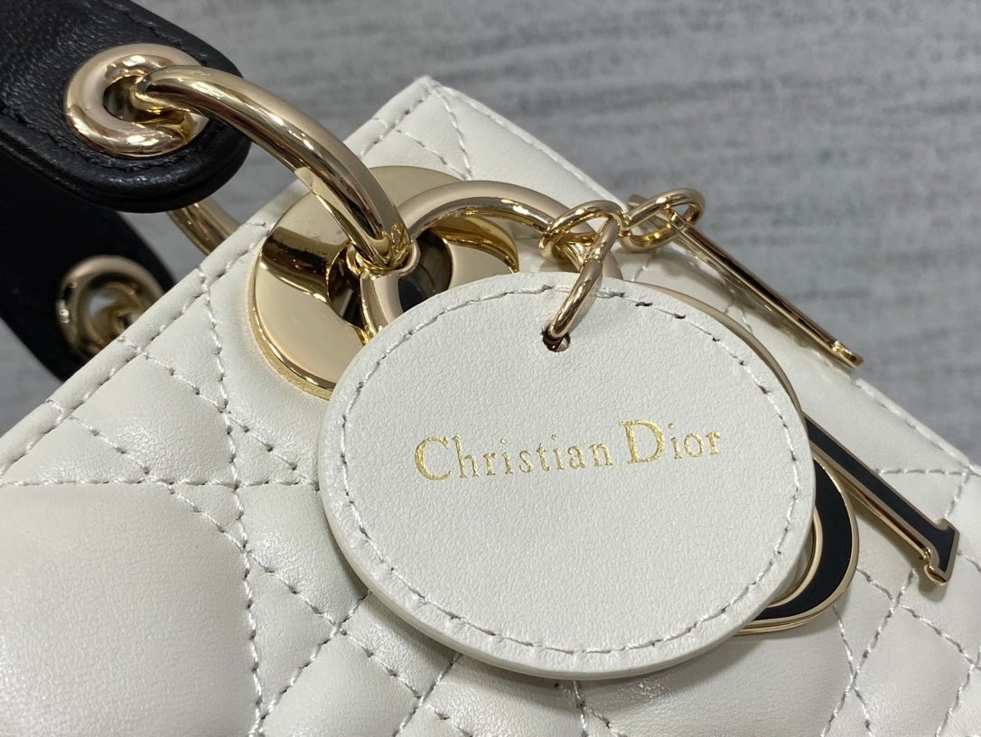 Dior Mini Lady 17 White Black Lambskin - Image 4