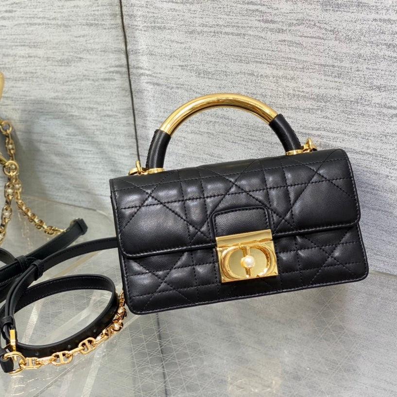 Dior Jolie Top Handle Shoulder Bag 20 Black