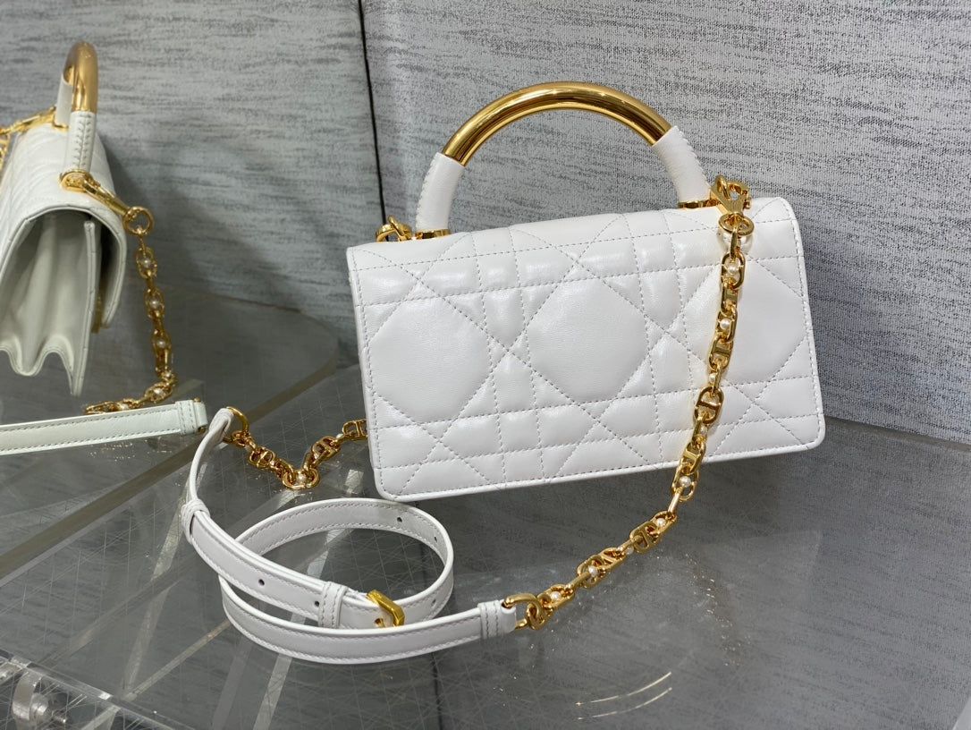 Dior Jolie Series White Lambskin Crossbody Bag - Image 3