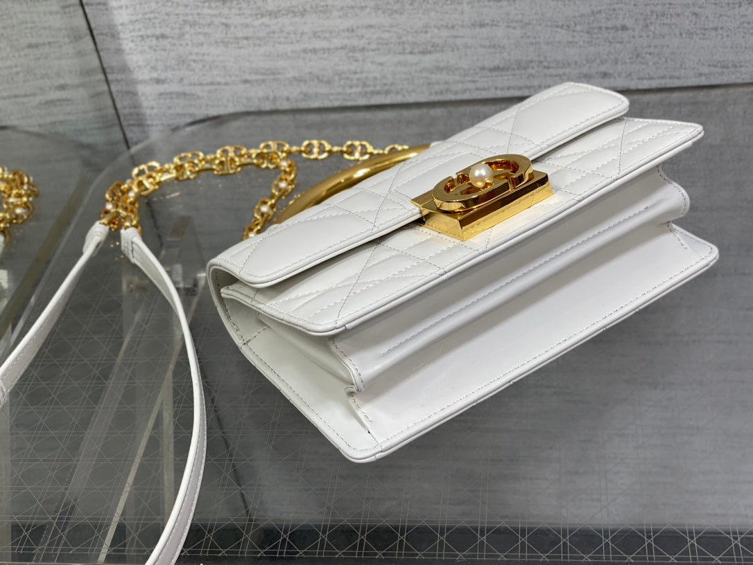 Dior Jolie Series White Lambskin Crossbody Bag - Image 5