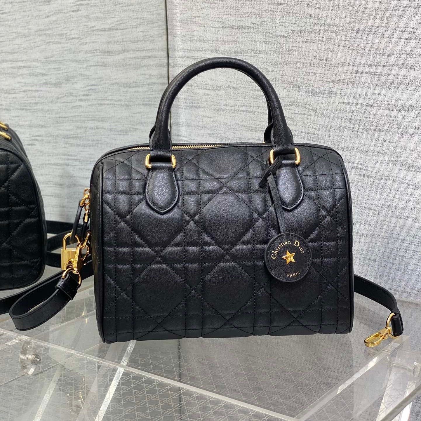 Dior Groove Series Black Lambskin Large Barrel Bag