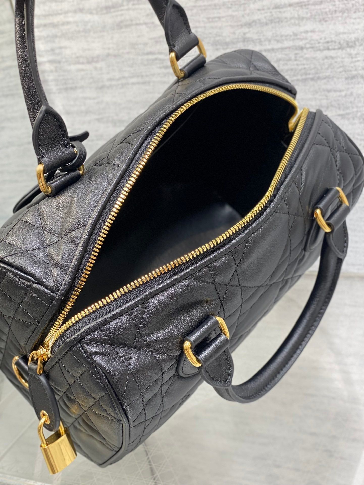 Dior Groove Series Black Lambskin Large Barrel Bag - Image 7