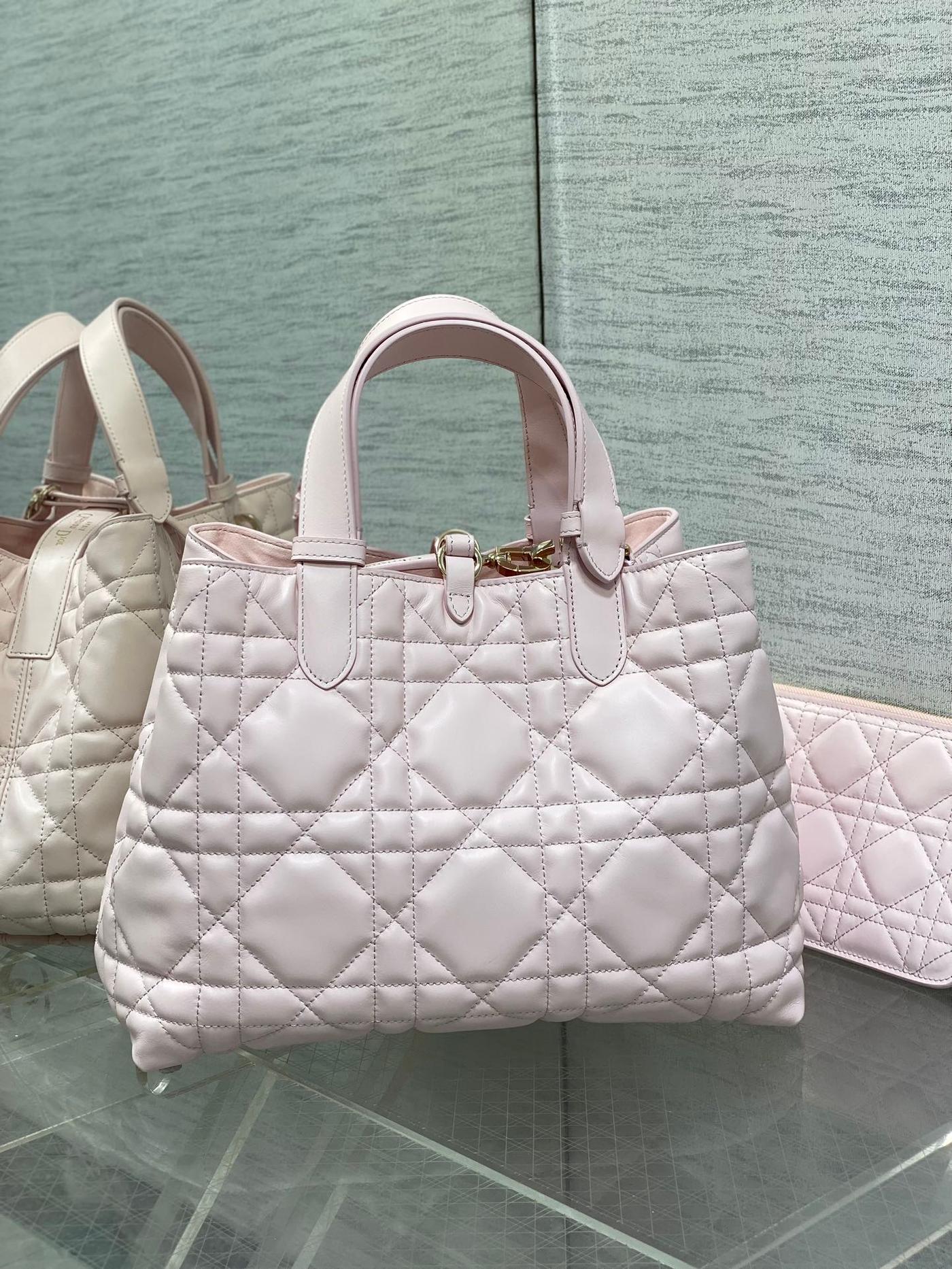 Alternative view of Dior Always Medium Light Pink Quilted Calfskin Tote