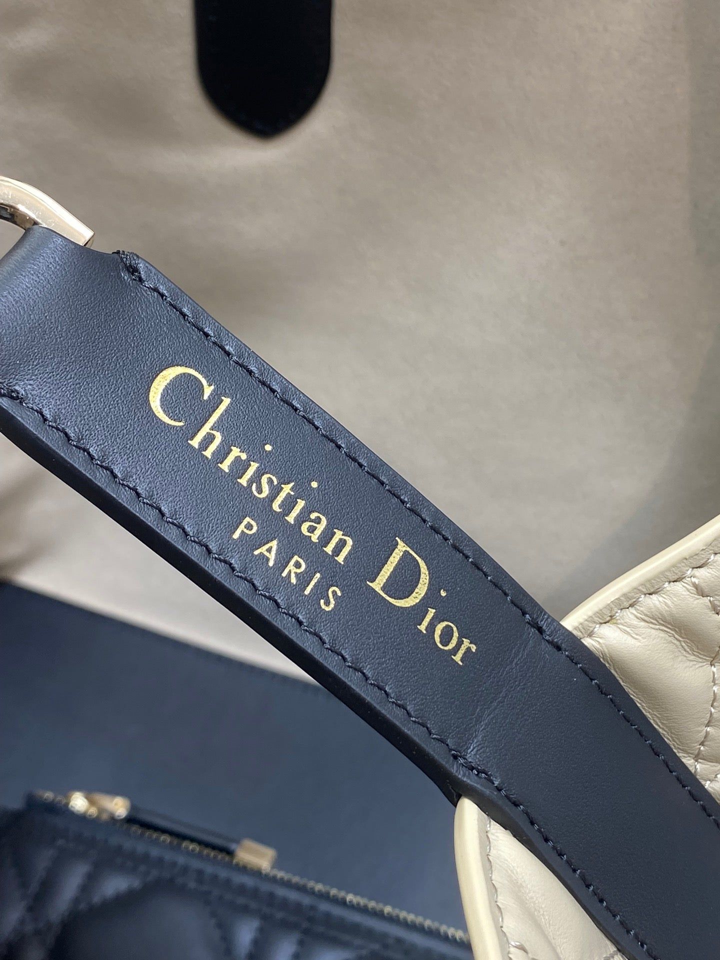 Dior Always Medium Ivory Tan Quilted Calfskin Tote - Image 5