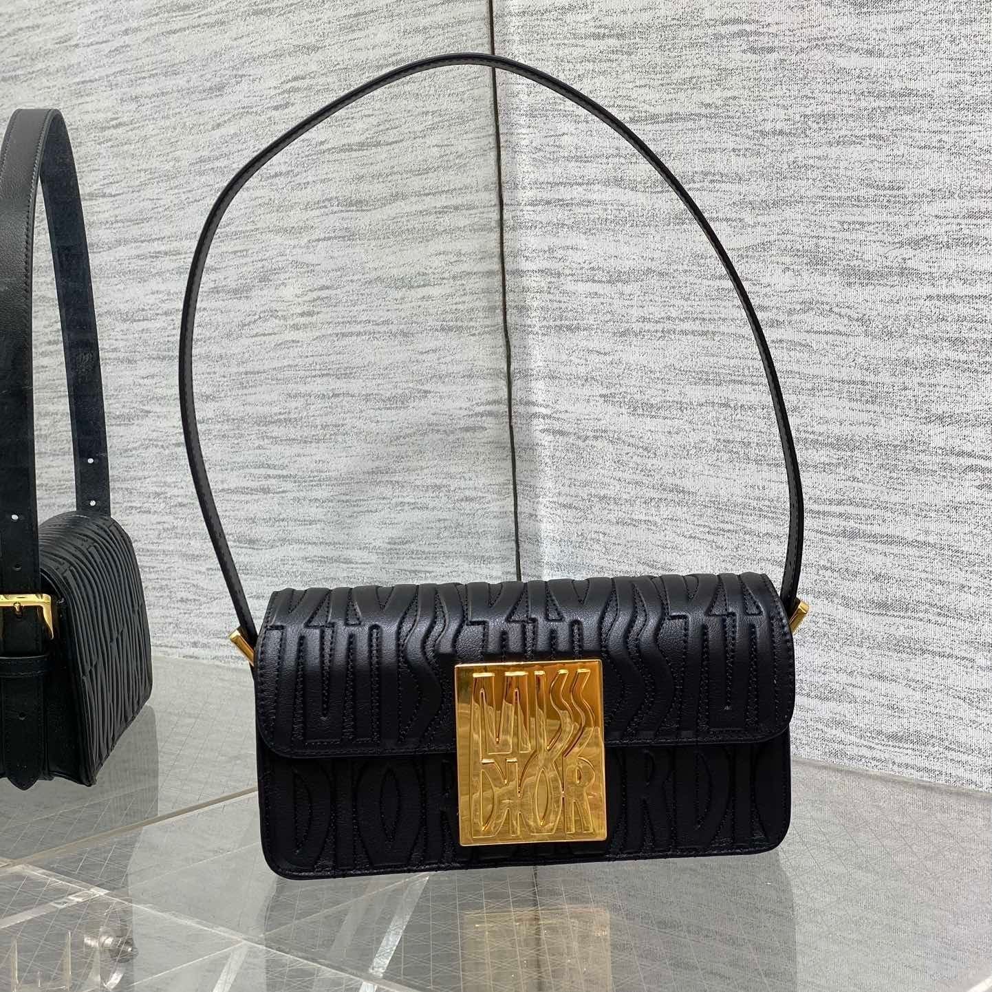 Dior Flap Bag 18 Black Quilted Calfskin Bag