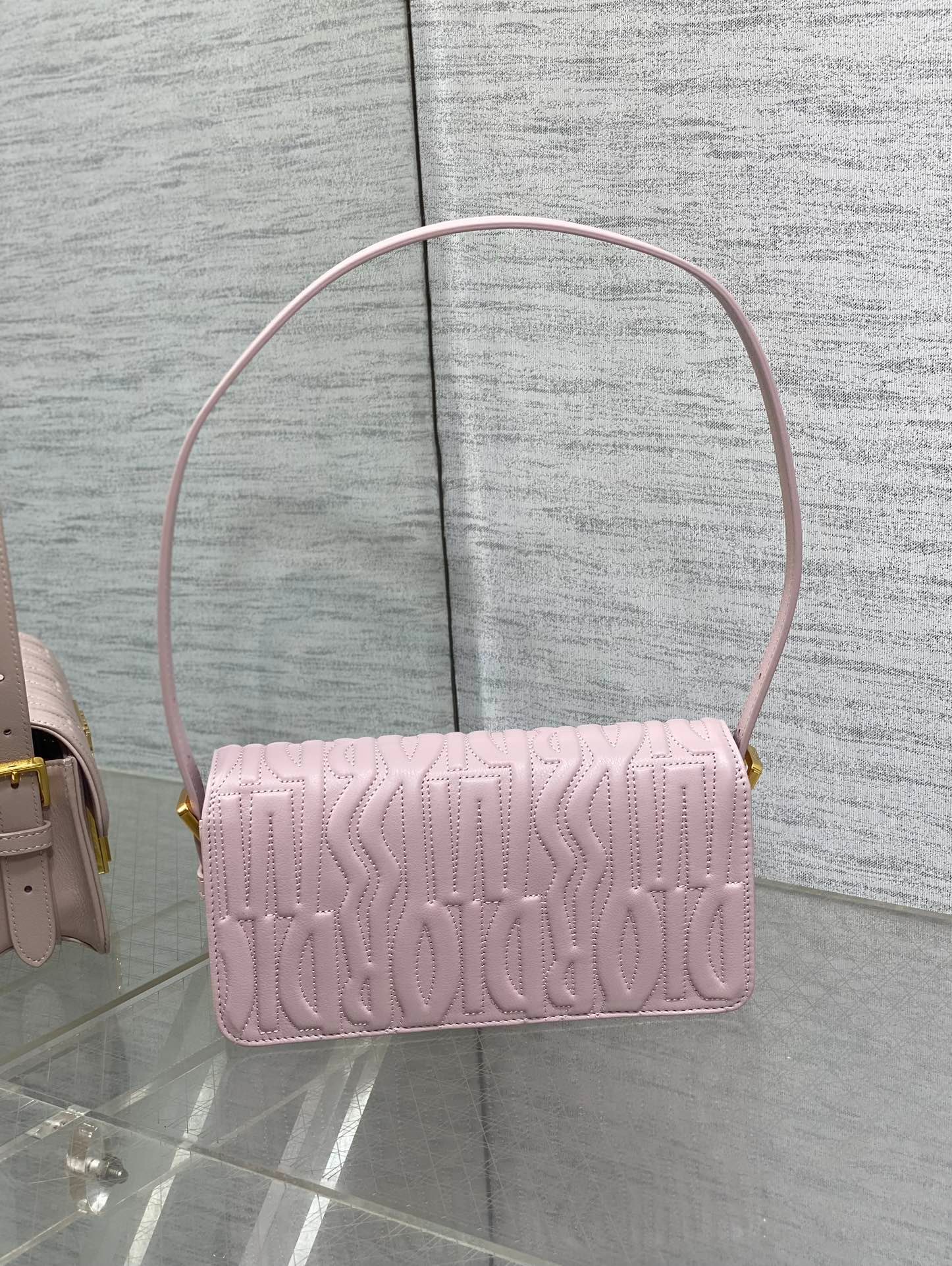 Dior Flap Bag Pale Pink Allover Quilted Calfskin Bag - Image 9