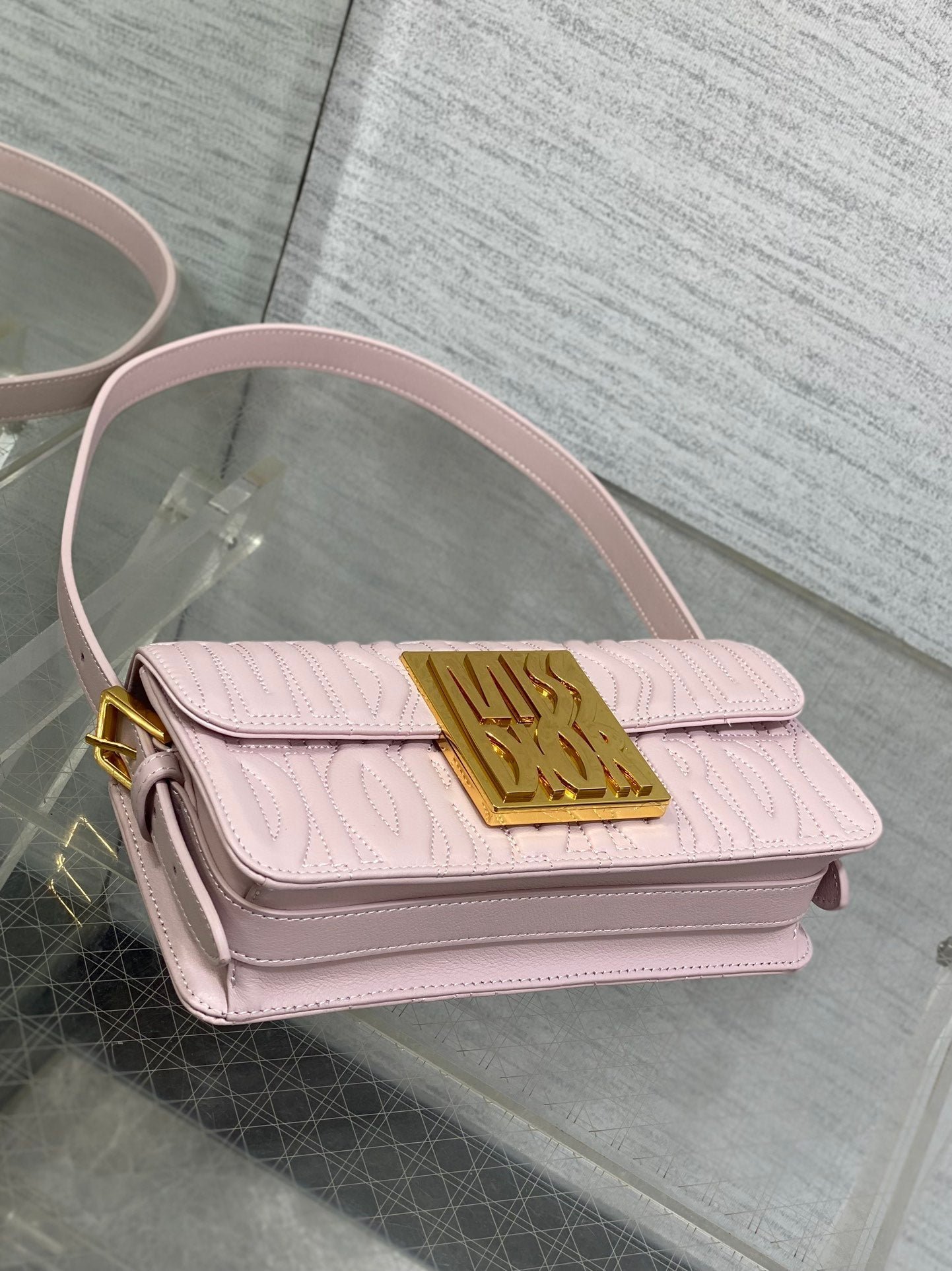 Dior Flap Bag Pale Pink Allover Quilted Calfskin Bag - Image 5