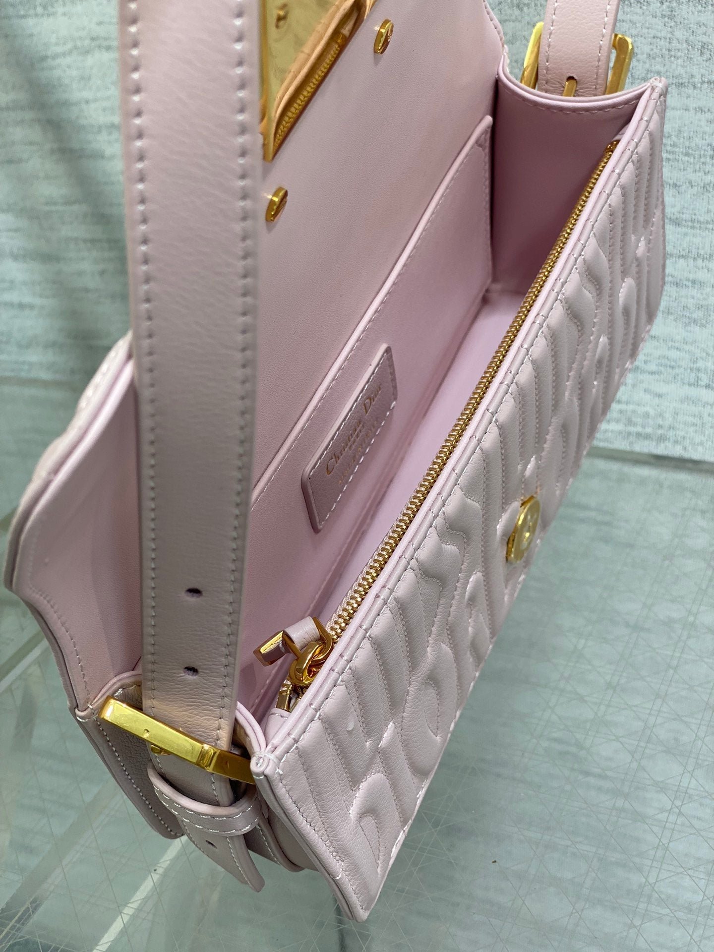Alternative view of Dior Flap Bag Pale Pink Allover Quilted Calfskin Bag