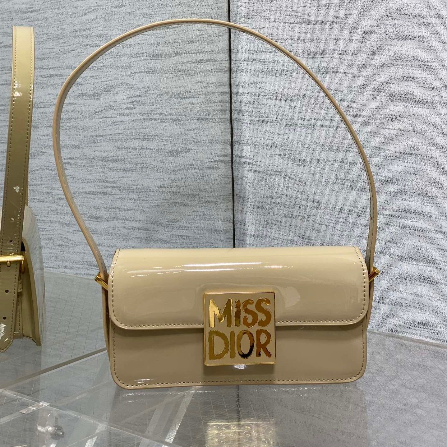 Dior Miss Dior 18 Wheat Tan Patent Calfskin Bag