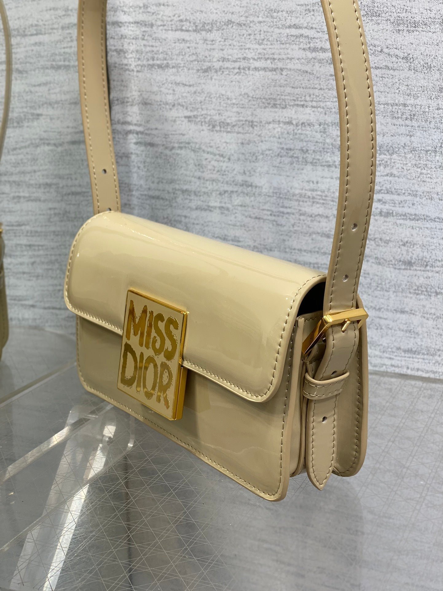 Alternative view of Dior Miss Dior 18 Wheat Tan Patent Calfskin Bag