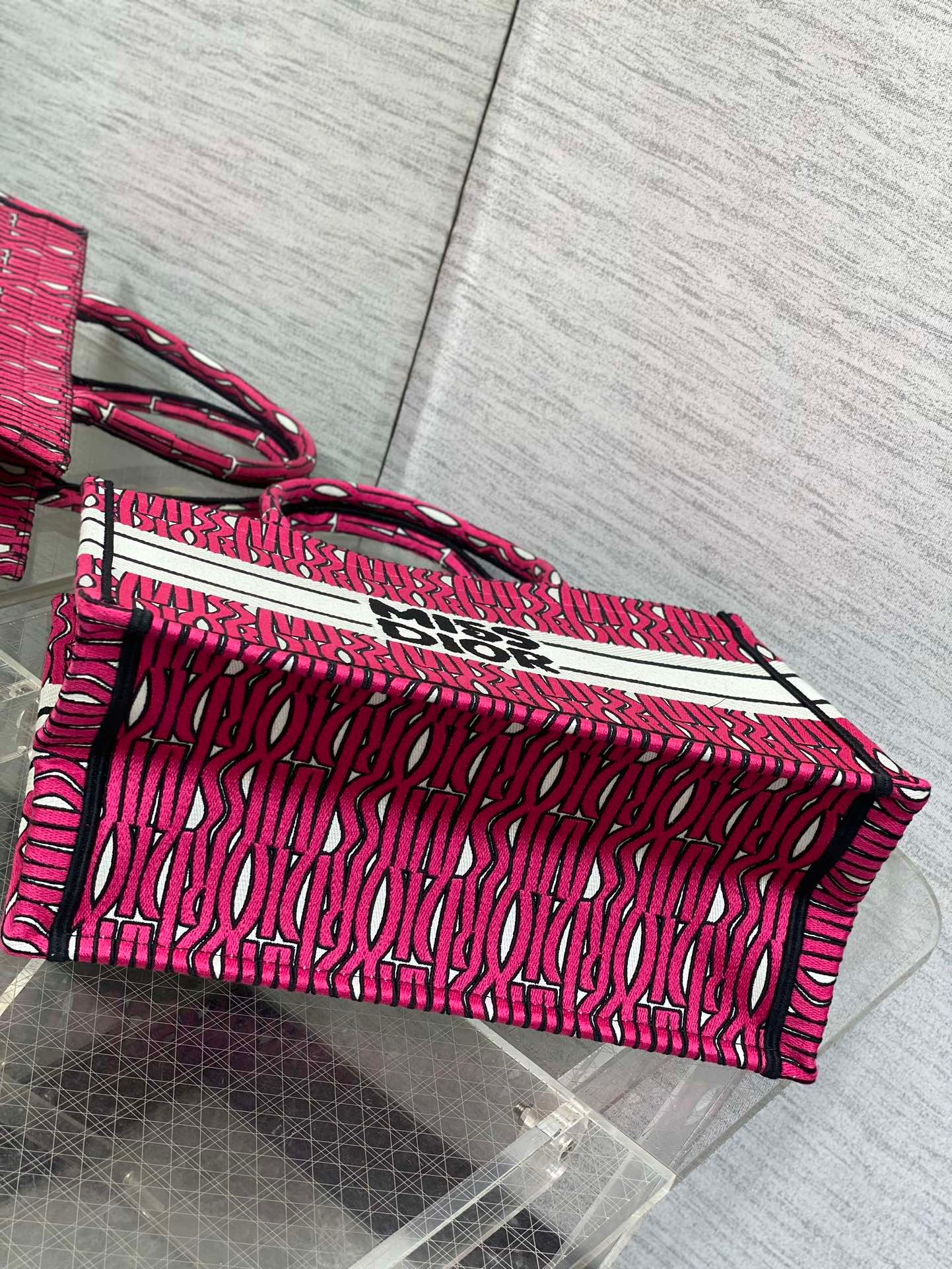 Dior Miss Medium Tote Magenta Purple Canvas Tote - Image 4