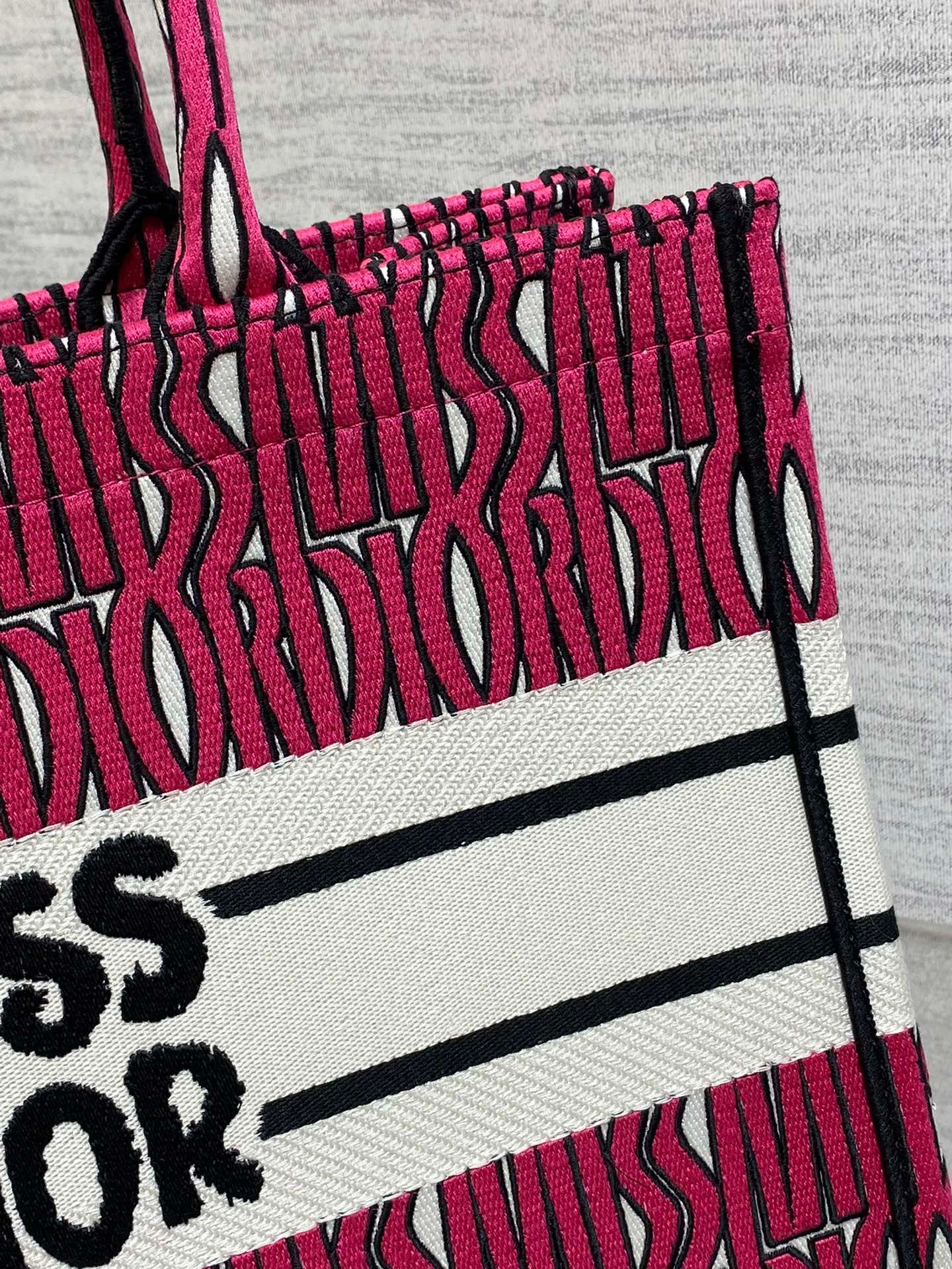 Dior Miss Medium Tote Magenta Purple Canvas Tote - Image 6