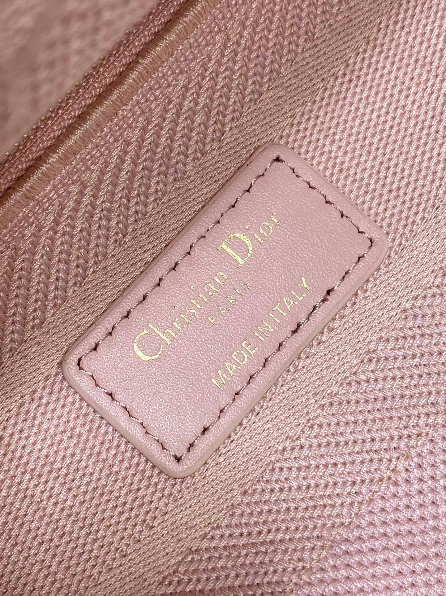 Dior Lady Series Soft Pink Fabric Luxury Handbag - Image 8