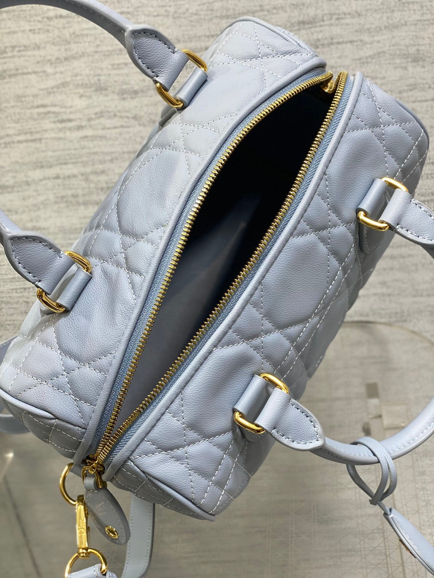 Dior Groove Series Light Blue Plush Lambskin Large Bag - Image 5