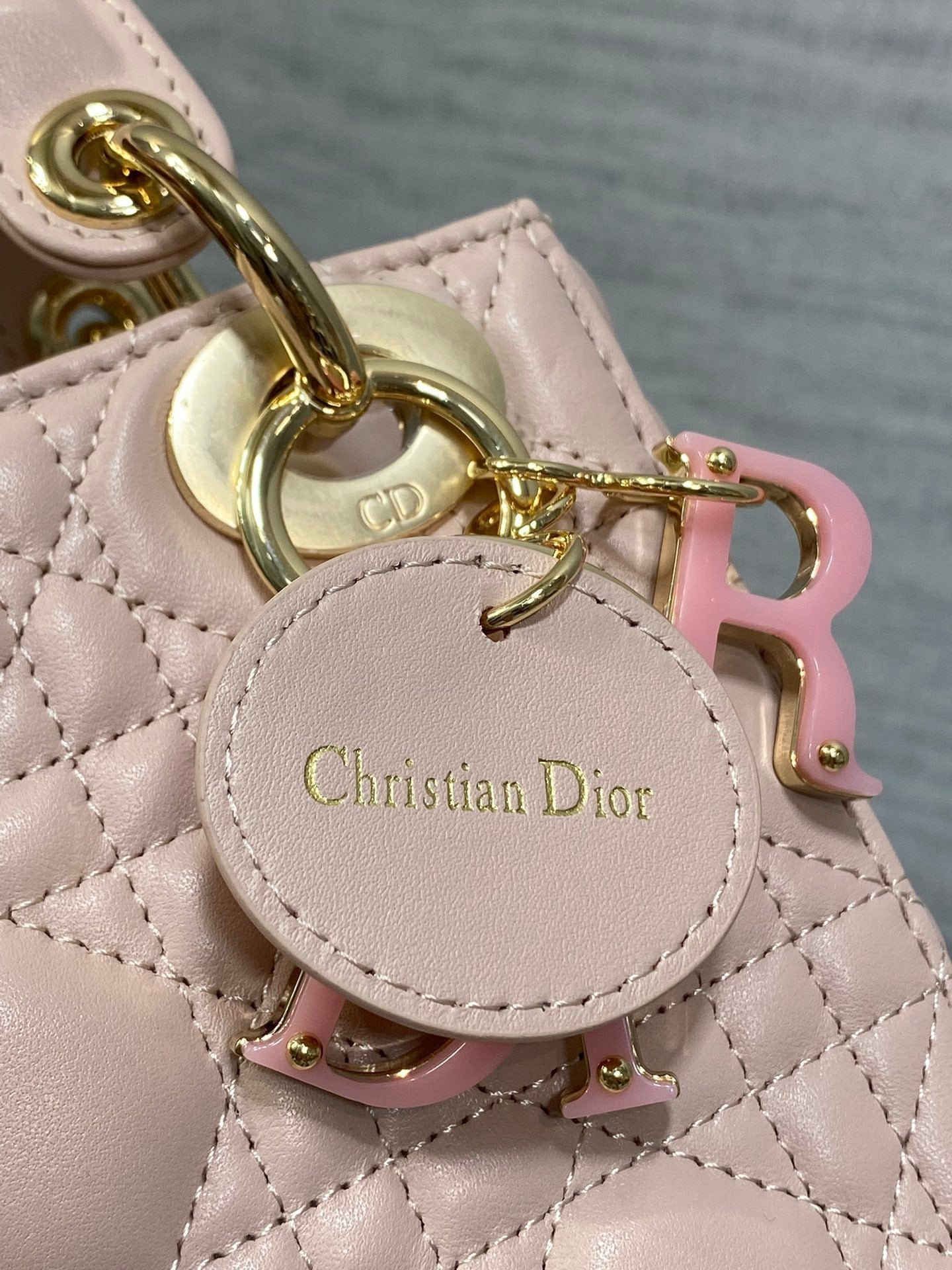 ior Mini Lady 17cm Pink Lambskin Bag with Pink Charm - Image 5
