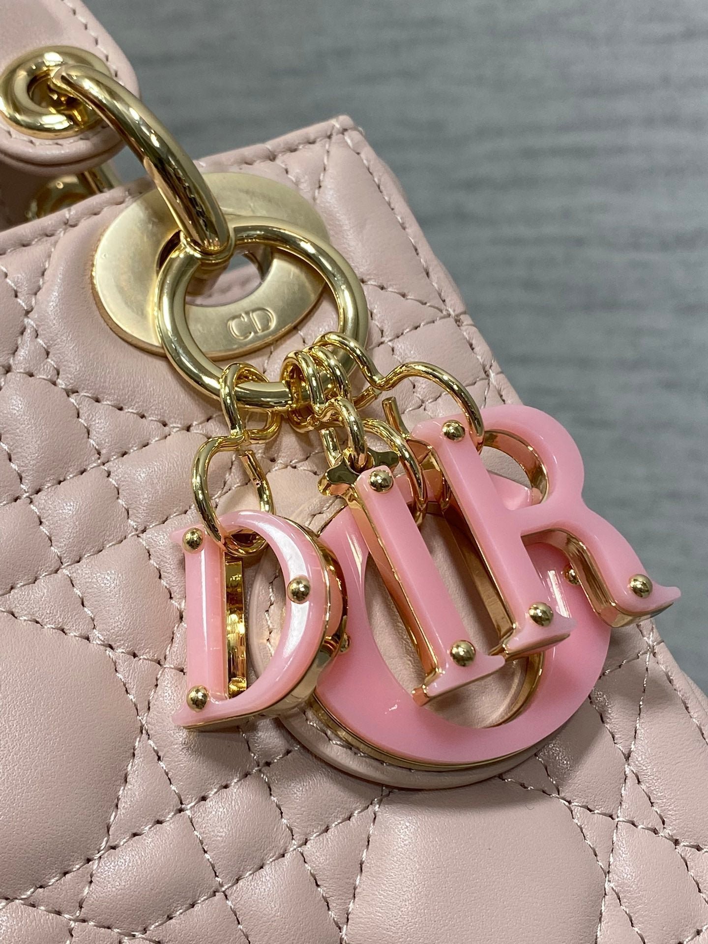 ior Mini Lady 17cm Pink Lambskin Bag with Pink Charm - Image 6
