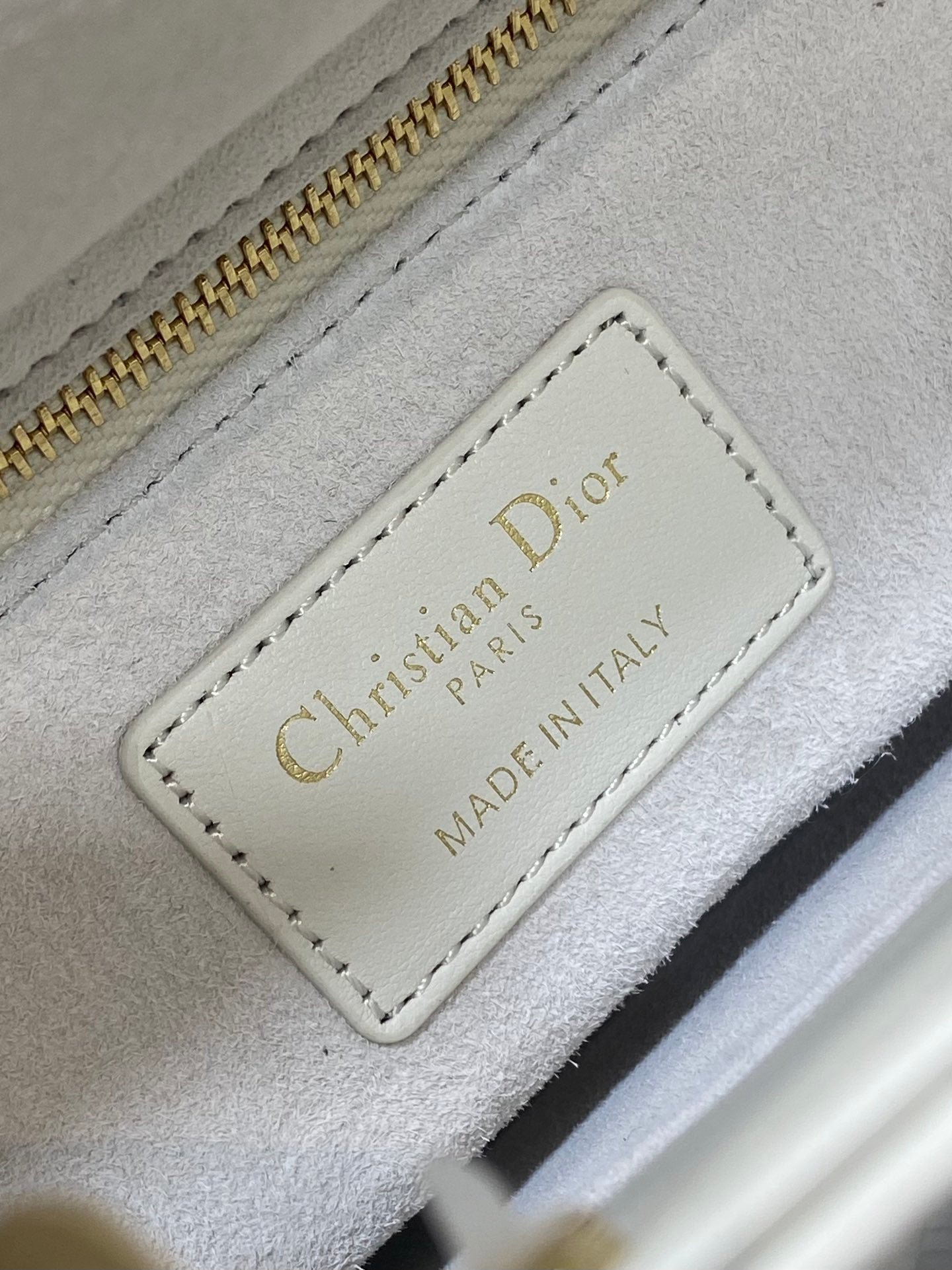 Dior CD Lady Bag 20cm White Lambskin Charm - Image 7
