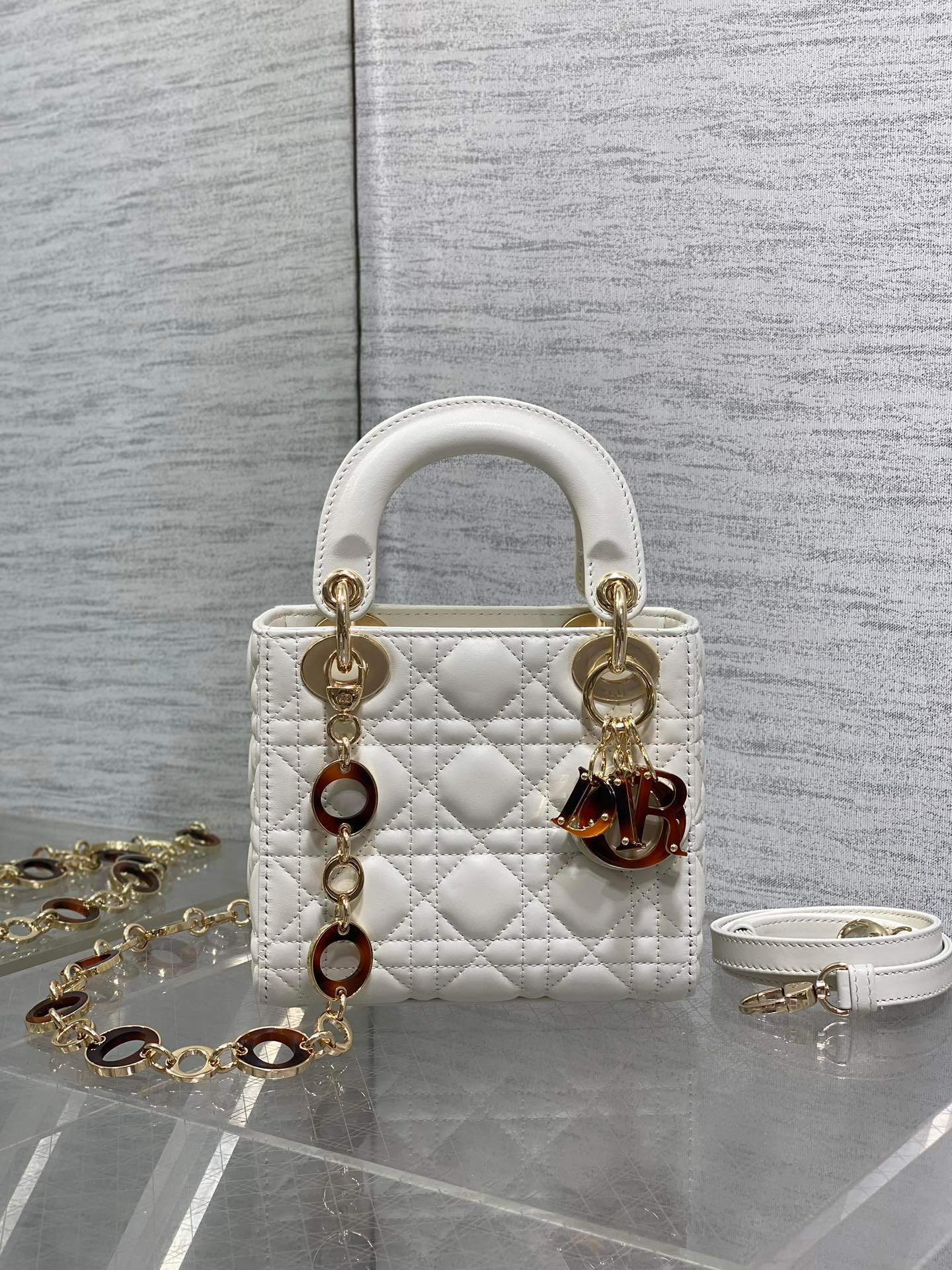 Alternative view of Dior CD Lady Bag 17cm White Lambskin