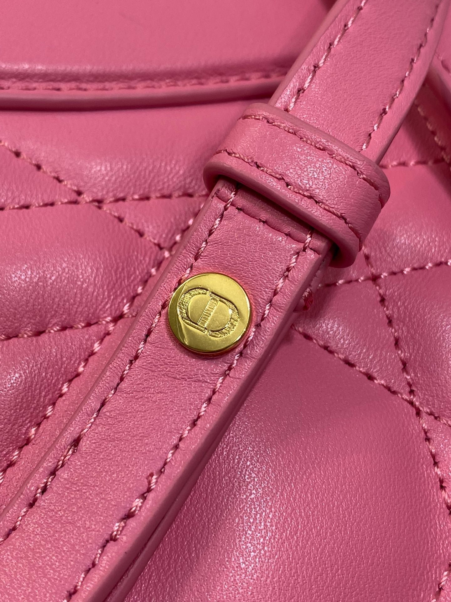 Dior Mini Caro Flap Backpack Punch Pink Lambskin - Image 5